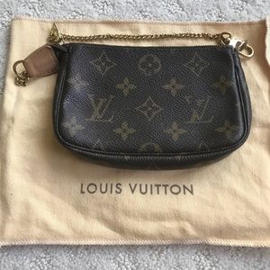 LOUIS VUITTON AUTHENTIC MINI POUCHETTE MONOGRAM CANVAS PRE-OWNED AND LOVED
